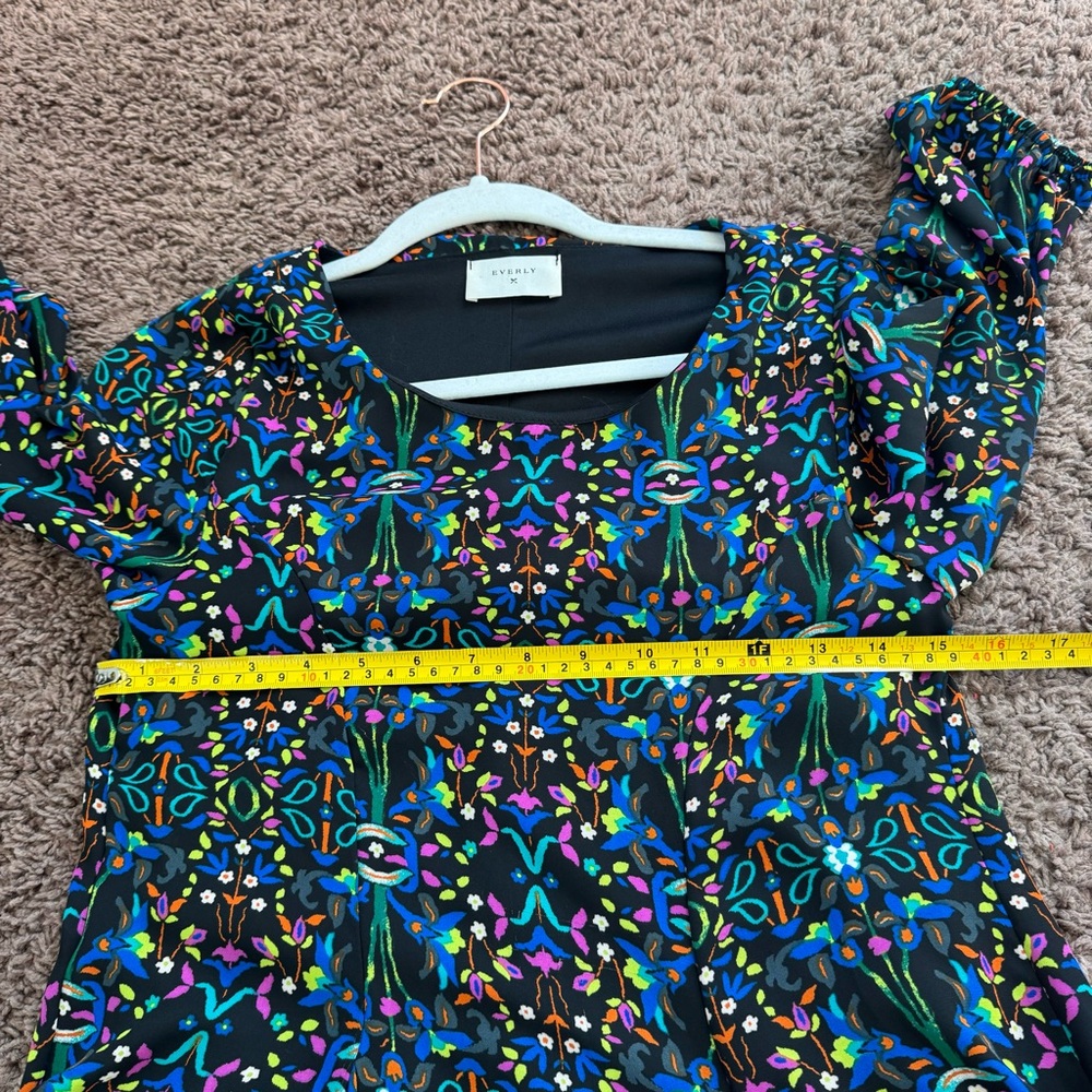 2 FOR $25 Floral Chiffon A Line Dress Colorful Rainbow Flowy S - Picture 8 of 9